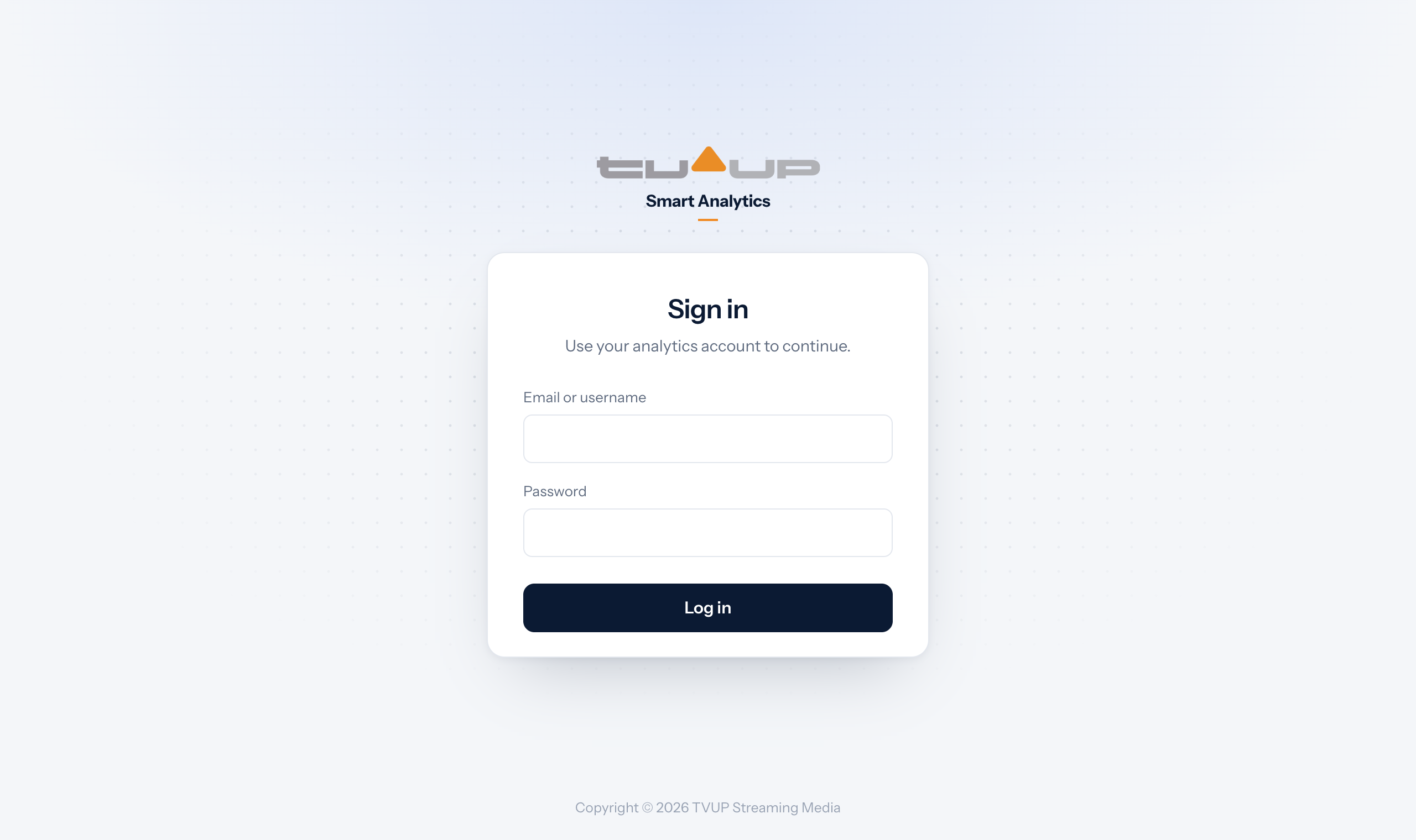Login screen